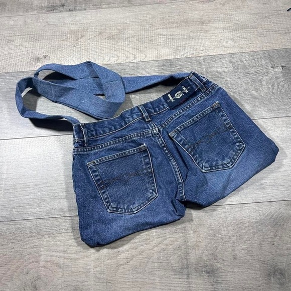 L.e.i. Handbags - Blue vintage Y2K emo grunge denim shorts over the shoulder LEI bag